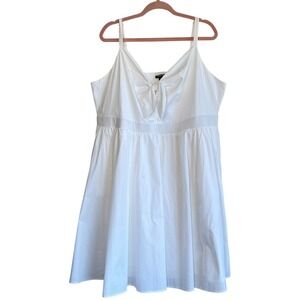 Torrid Womens Mini Poplin Tie Front Skater Dress White‎ Size 3 3x Bride NWT